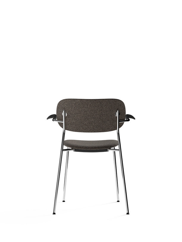 Co Chair, Dining Height with Arms, Chrome, Fully Upholstered