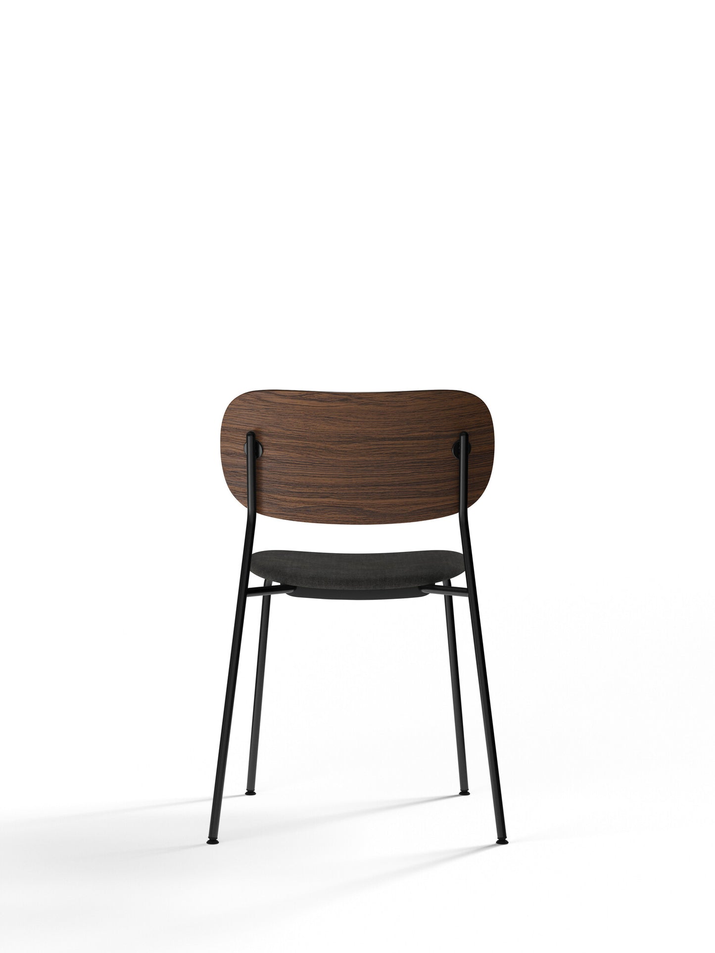 Co Chair, Dining Height, Black Steel, Upholstered Seat, Oak Back