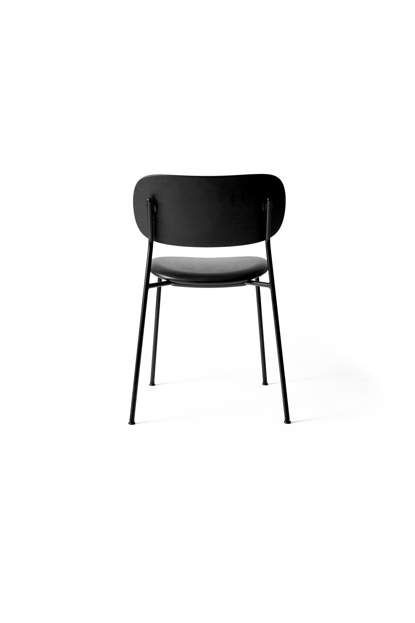 Co Chair, Dining Height, Black Steel, Upholstered Seat, Oak Back