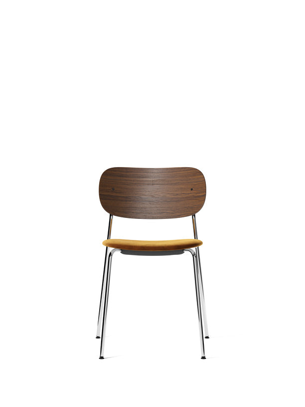 Co Chair, Dining Height, Chrome, Upholstered Seat