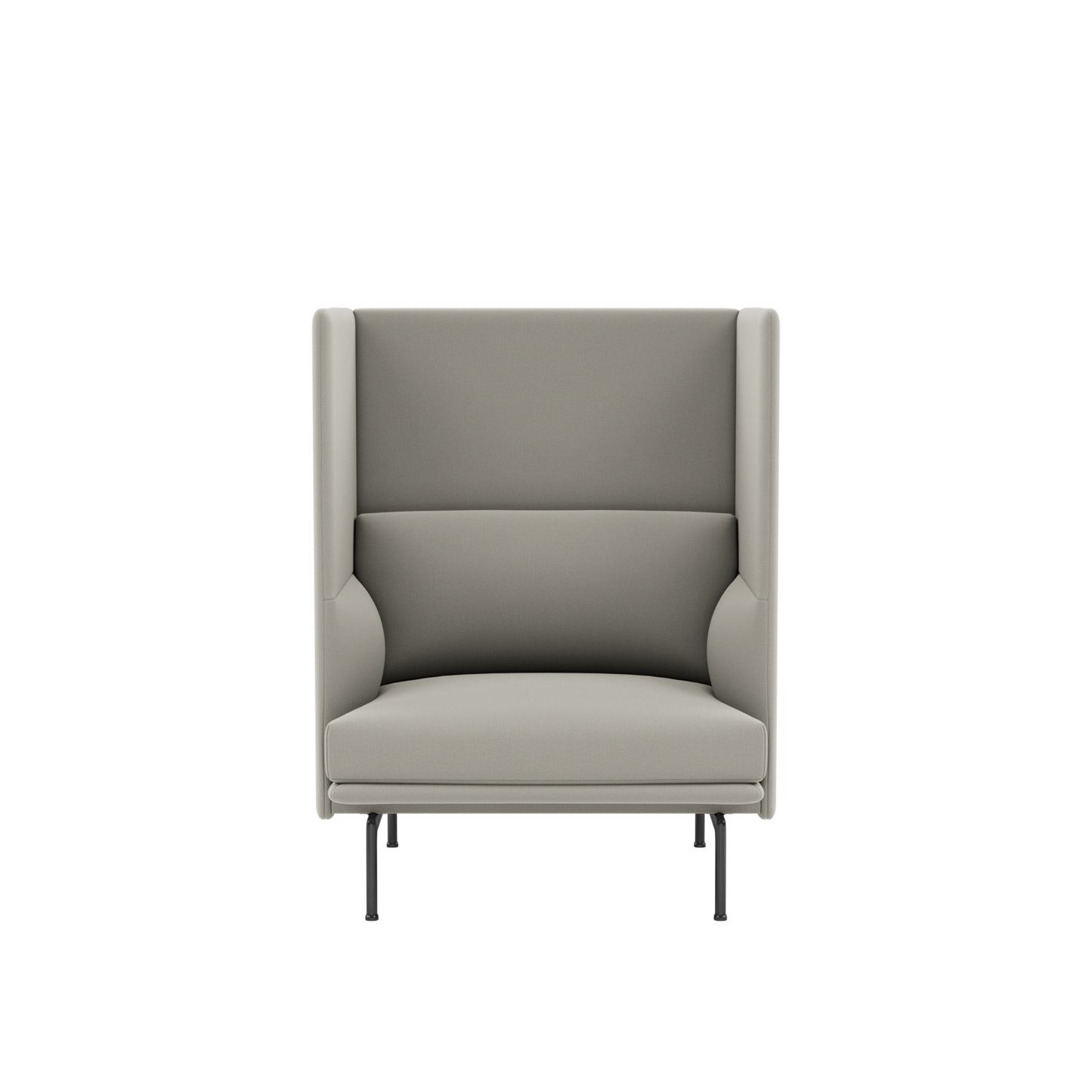 Outline Highback Sofa / 1-Seater, Black Base