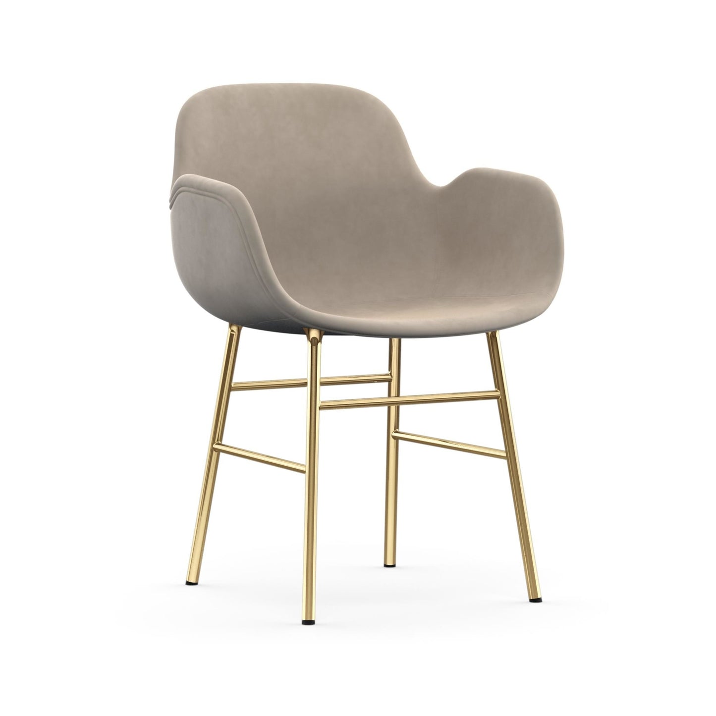 Form Armchair Full Upholstery Brass