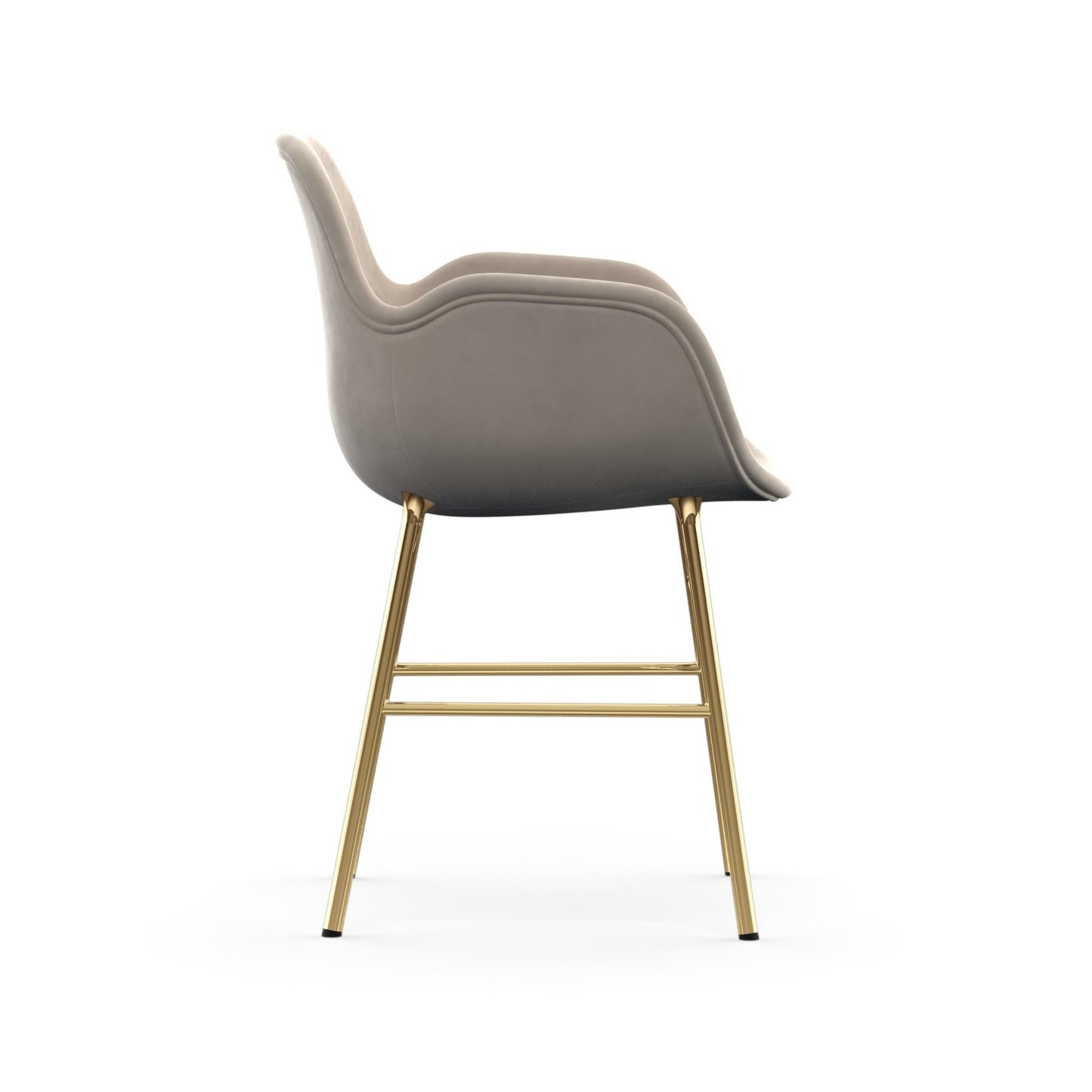 Form Armchair Full Upholstery Brass