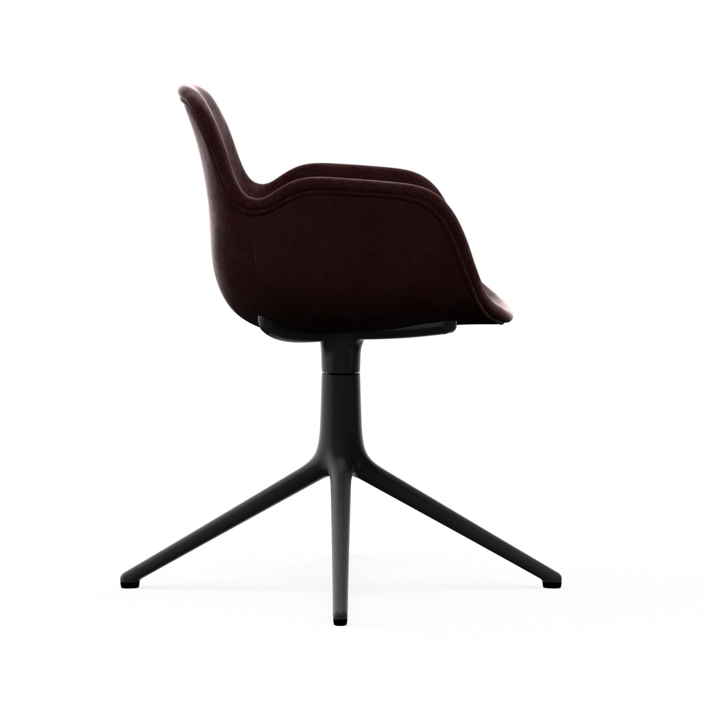 Form Armchair Swivel 4L Full Upholstered, Black Alu