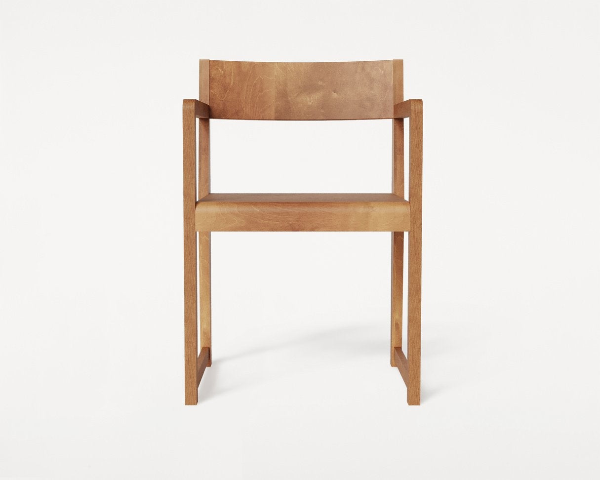 Armrest Chair 01 | Warm Brown Wood