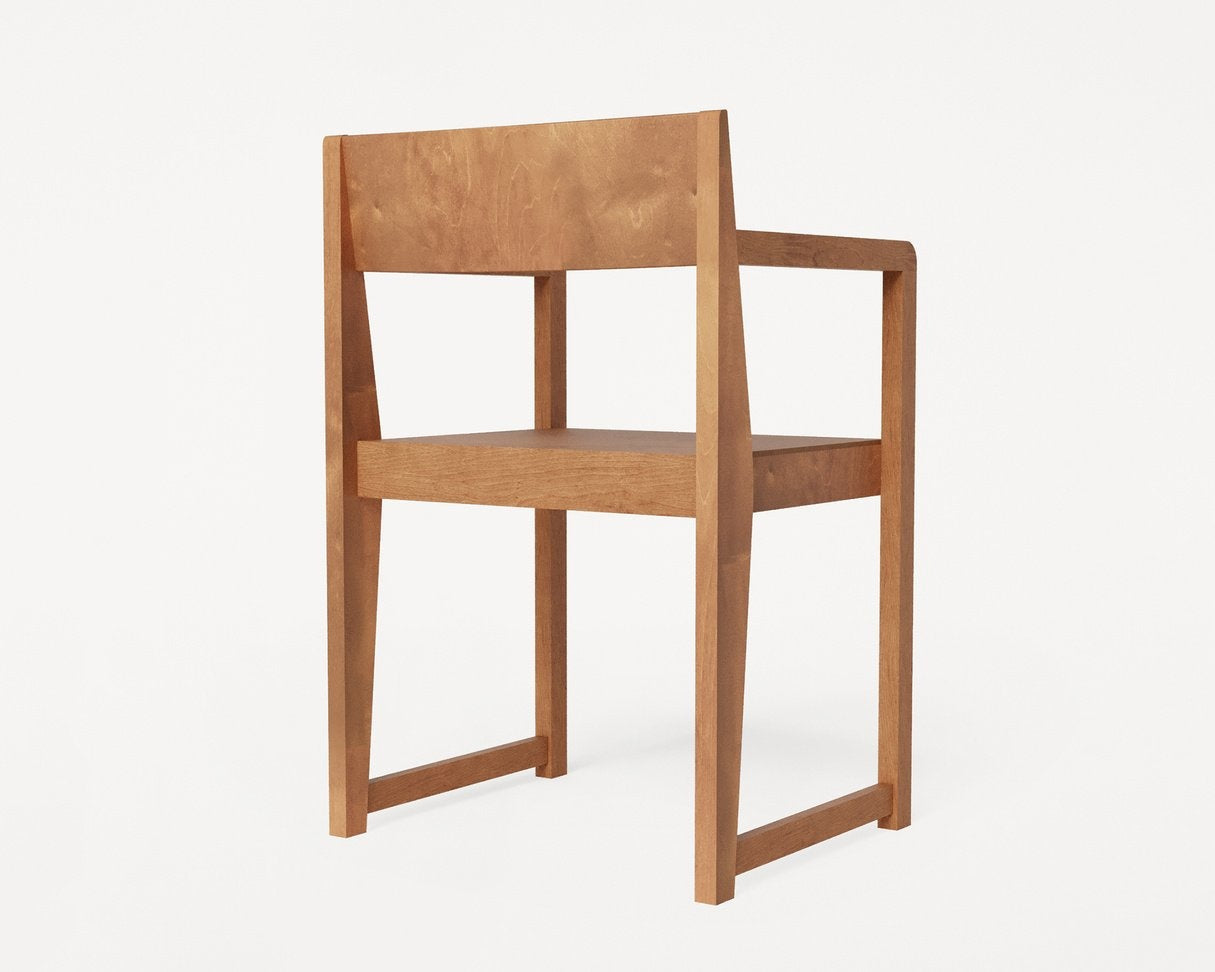 Armrest Chair 01 | Warm Brown Wood