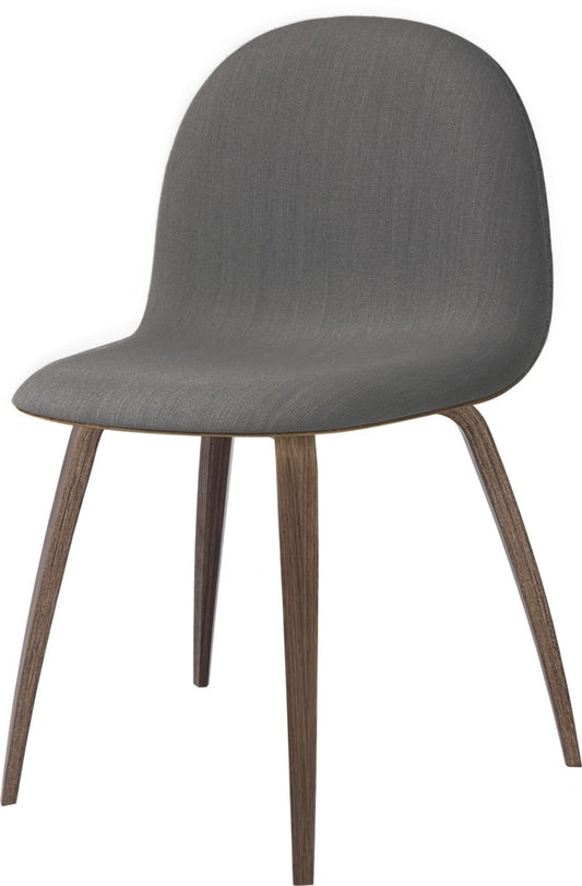 3D Dining Chair - Front Upholstered, Wood base, American Walnut Semi Matte