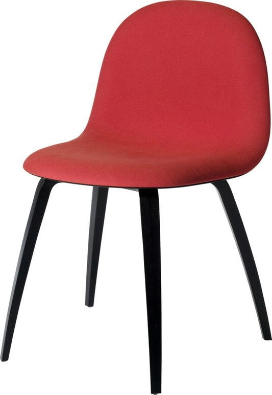 3D Dining Chair - Front Upholstered, Wood base, Black Stained Birch Semi Matte