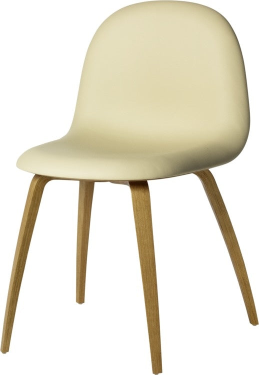 3D Dining Chair - Front Upholstered, Wood base, Oak Semi Matte Lacquered Base