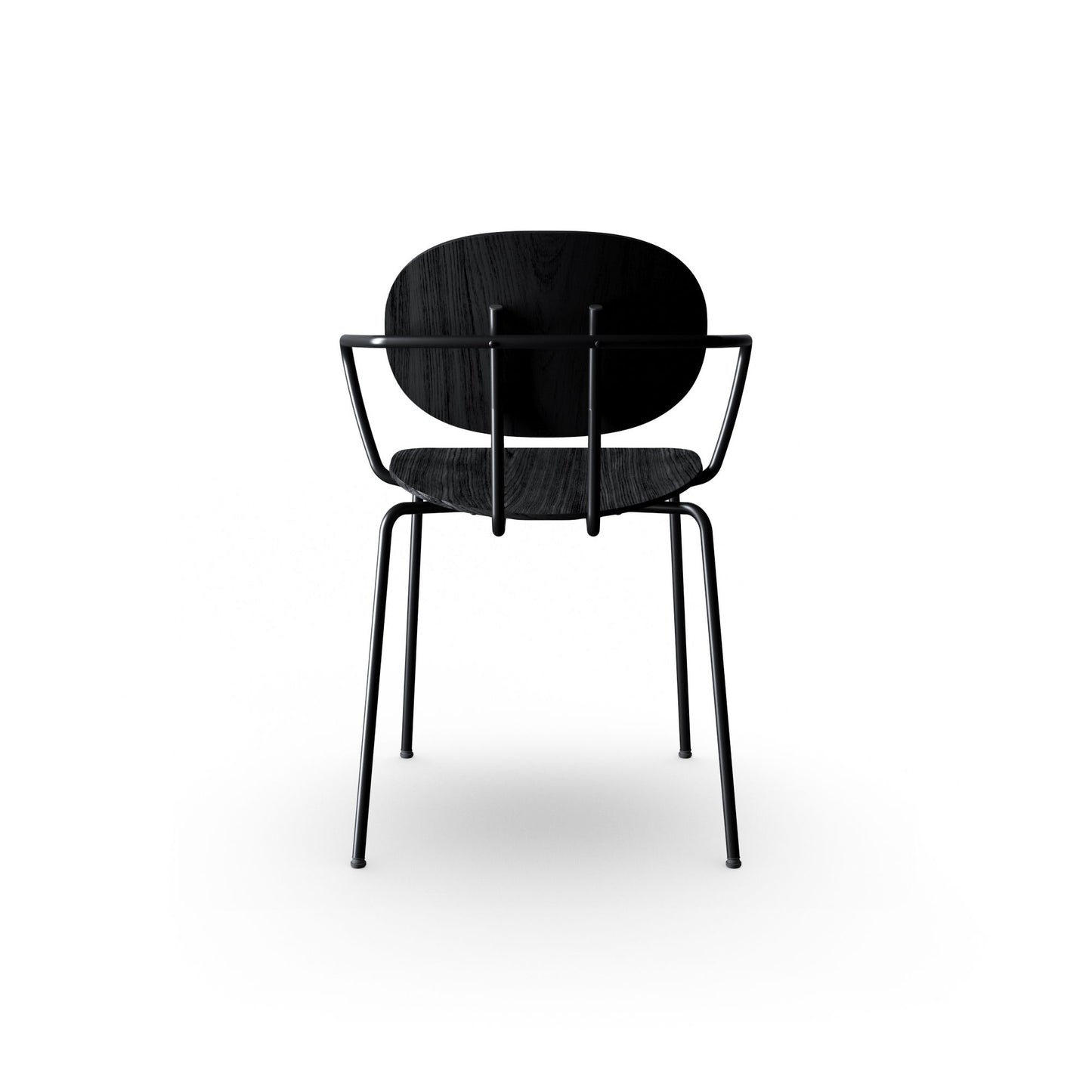 Piet Hein Chair - Black Steel - Wooden Back