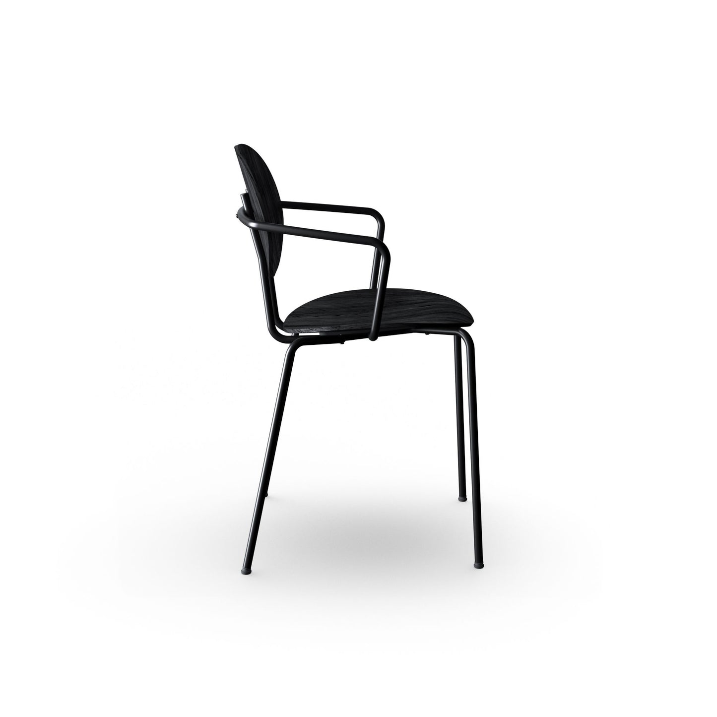 Piet Hein Chair - Black Steel - Wooden Back