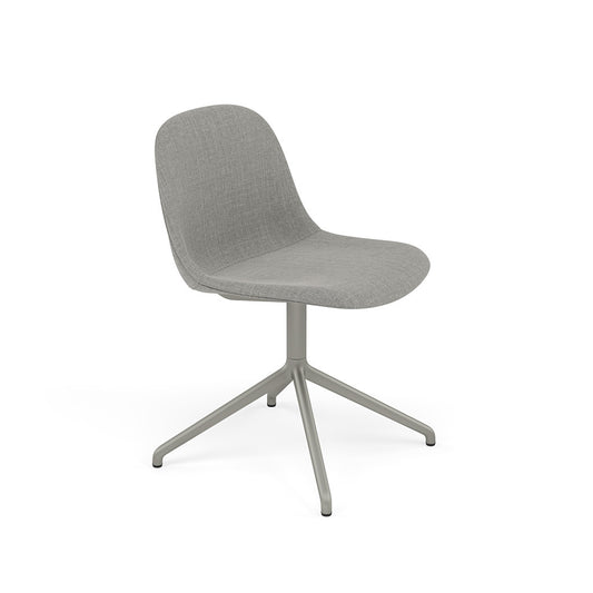 Fiber Side Chair / Grey Swivel Base without Return, Upholstered