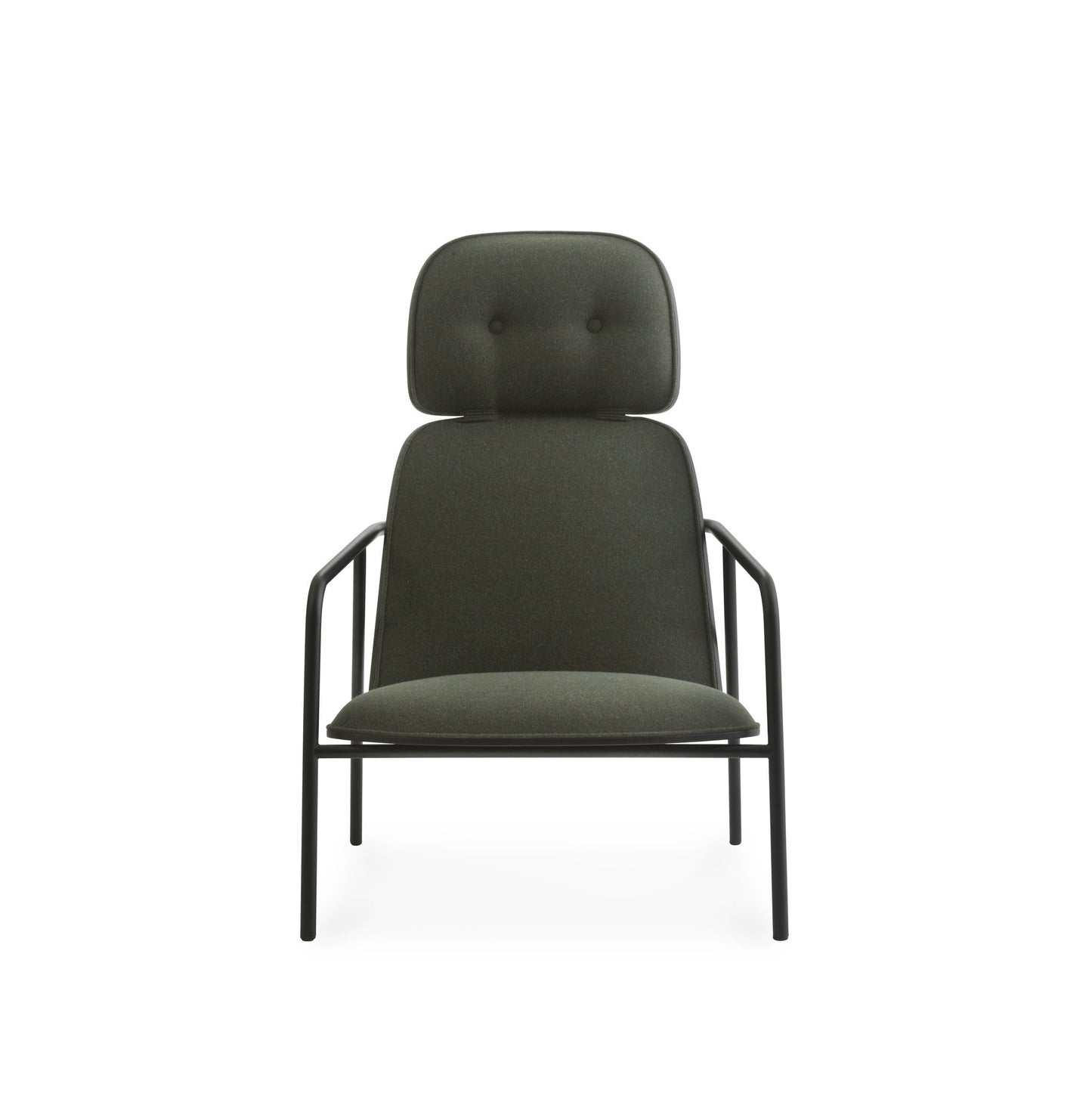Pad Lounge Chair High Black Steel