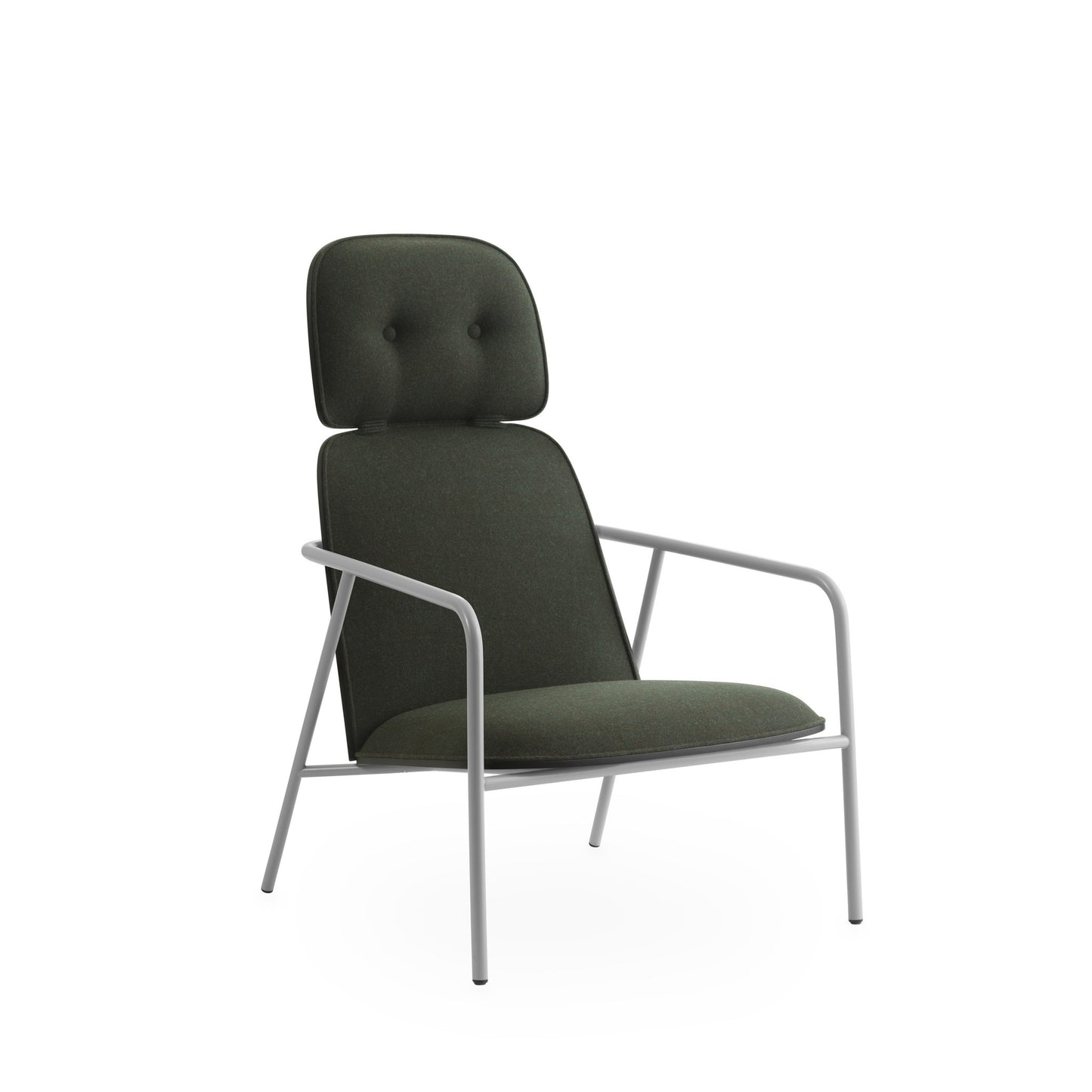 Pad Lounge Chair High Grey Steel