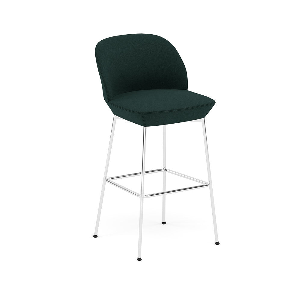OSLO BAR STOOL UPHOLSTERED CHROME BASE / H: 75 CM / 29.5"