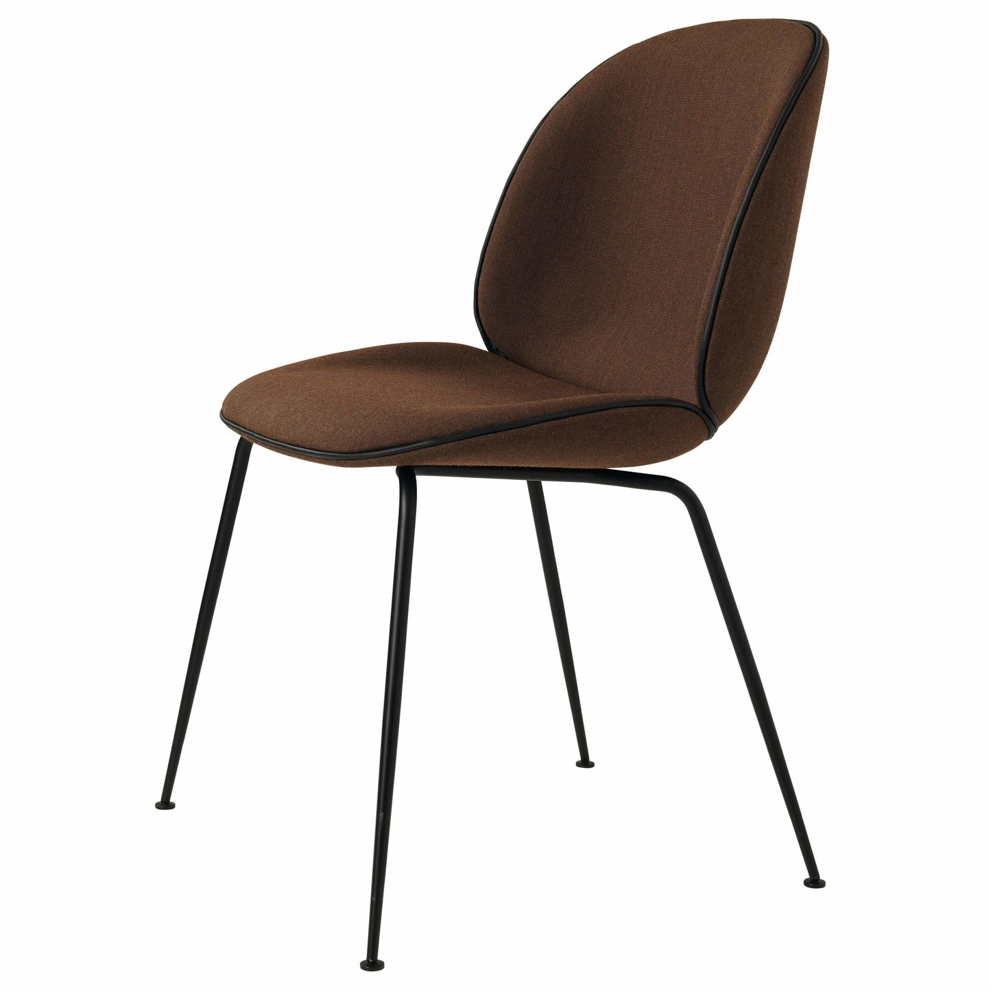 Beetle Dining Chair - Fully Upholstered, Conic Base, Black Matte Base