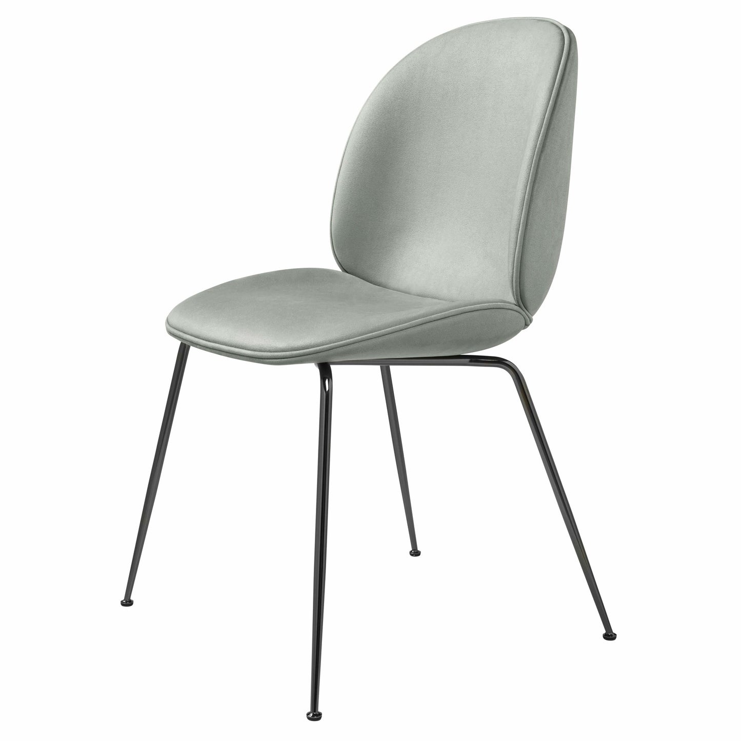 Beetle Dining Chair - Fully Upholstered, Conic base, Black Chrome Base