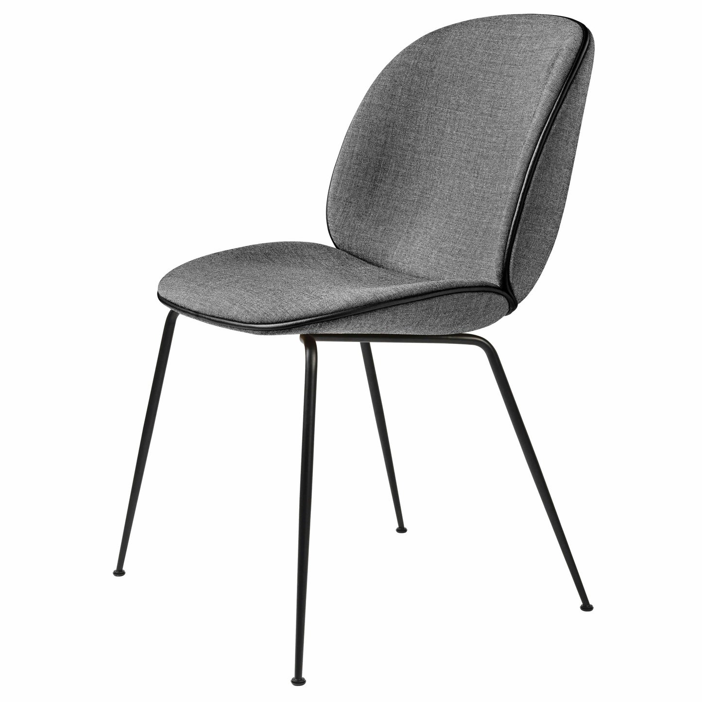 Beetle Dining Chair - Fully Upholstered, Conic Base, Black Matte Base