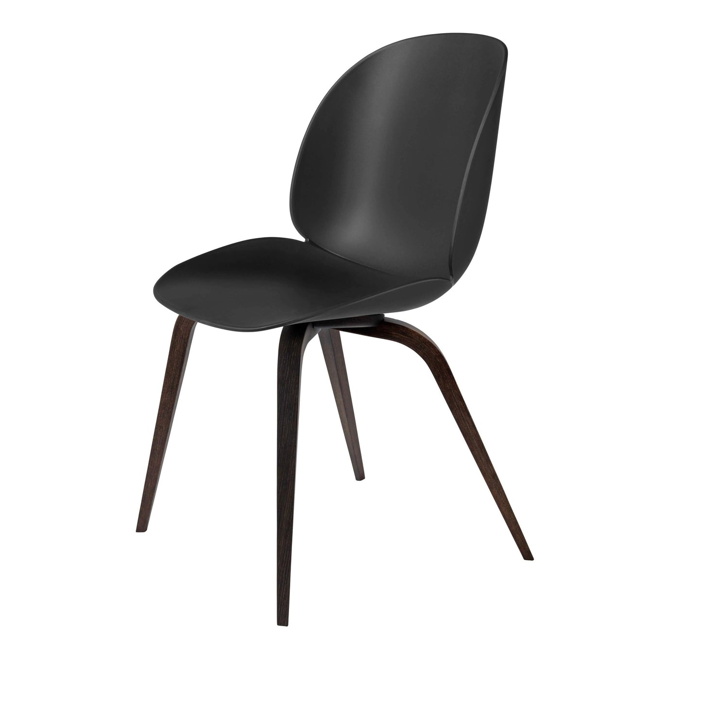 Beetle Dining Chair - Un-Upholstered, Wood base, American Walnut Matte Lacquered Base