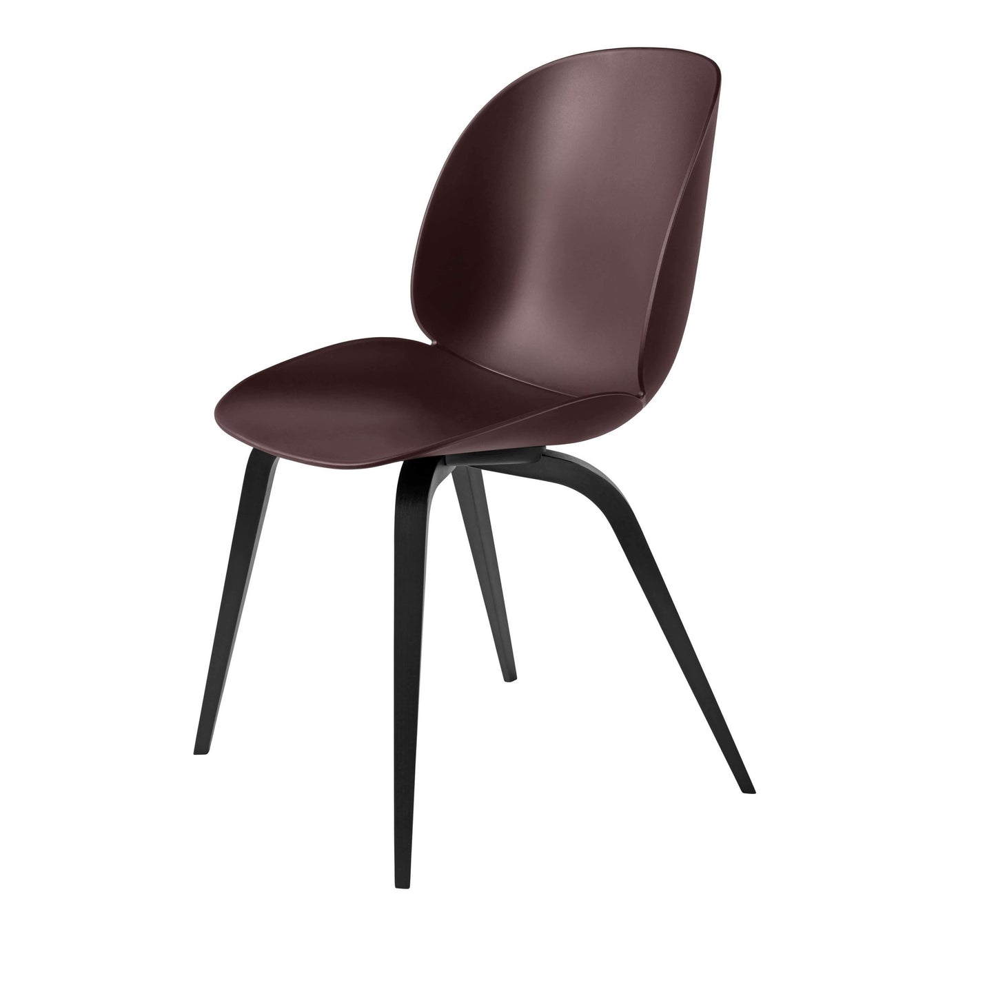 Beetle Dining Chair - Un-Upholstered, Wood Base, Black Stained Beech Semi Matte Lacquered Base
