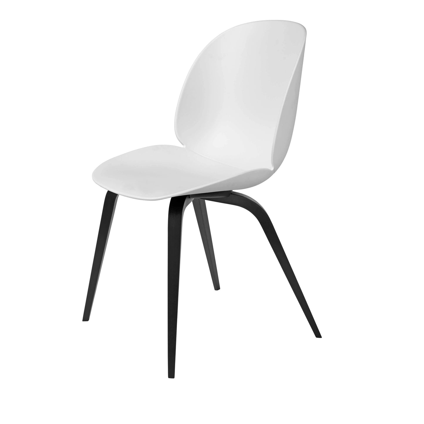 Beetle Dining Chair - Un-Upholstered, Wood Base, Black Stained Beech Semi Matte Lacquered Base