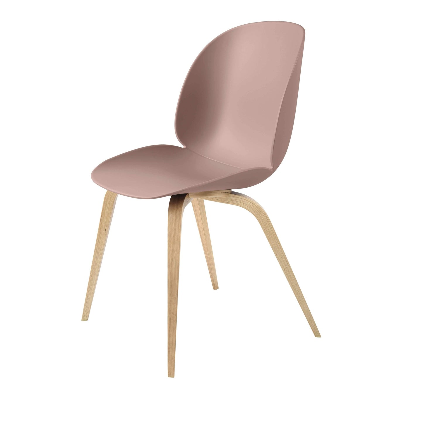 Beetle Dining Chair - Un-Upholstered, Wood base, Oak Semi Matte Lacquered Base