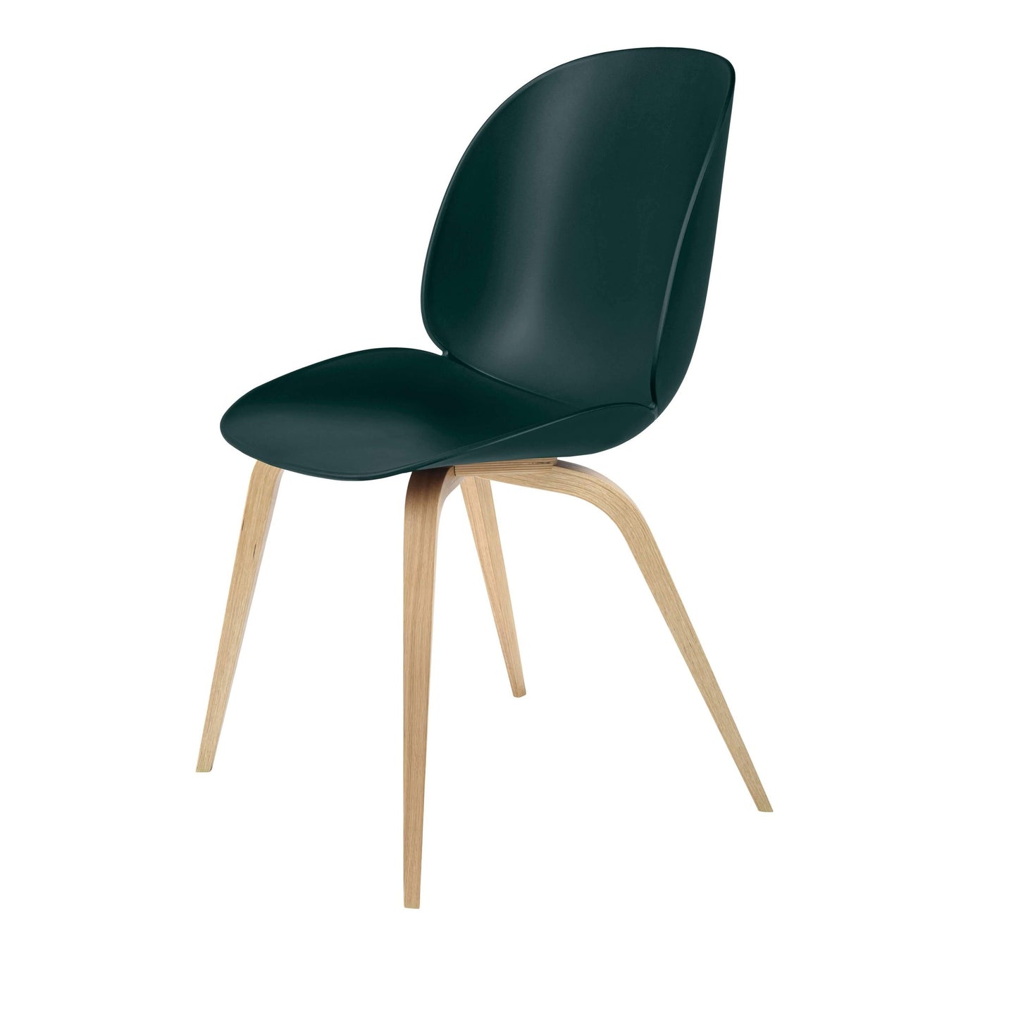 Beetle Dining Chair - Un-Upholstered, Wood base, Oak Semi Matte Lacquered Base