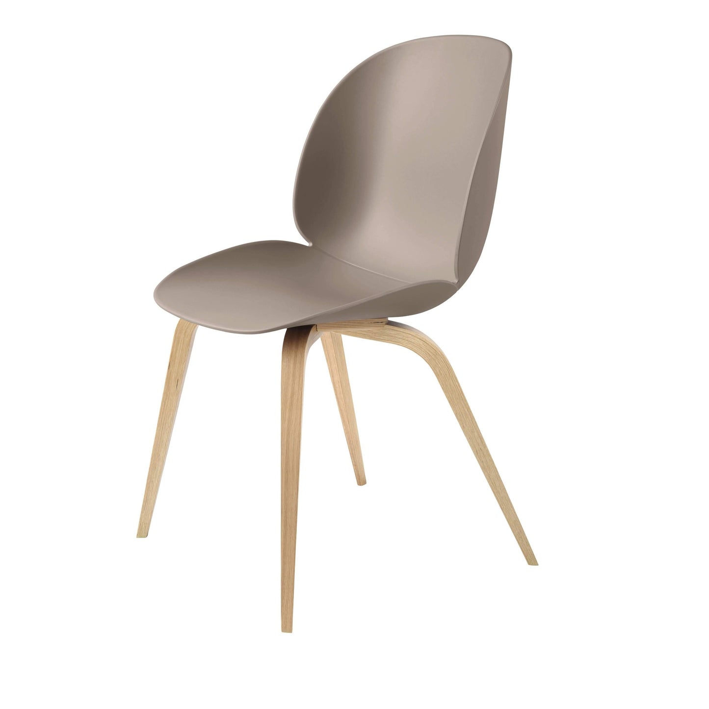 Beetle Dining Chair - Un-Upholstered, Wood base, Oak Semi Matte Lacquered Base