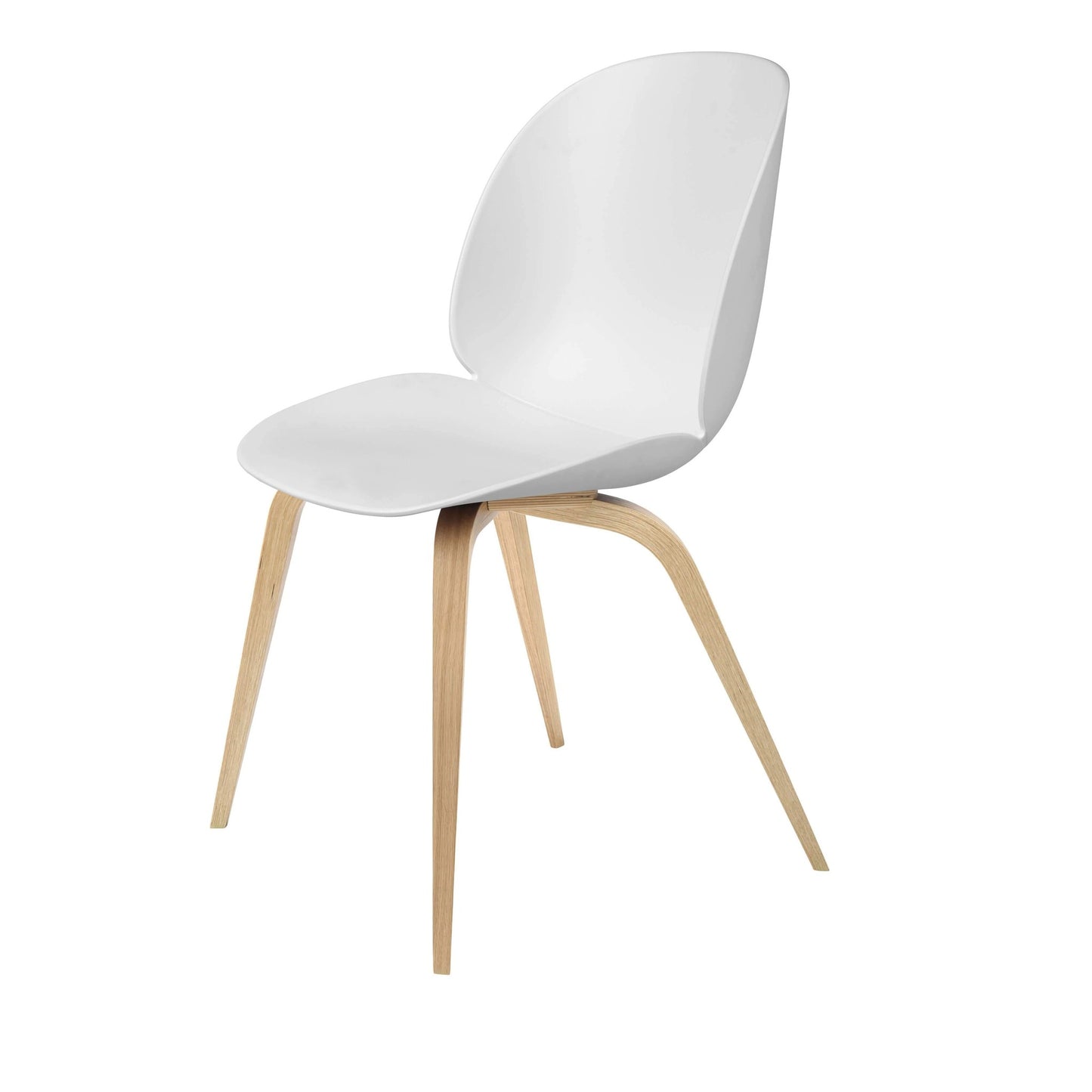 Beetle Dining Chair - Un-Upholstered, Wood base, Oak Semi Matte Lacquered Base