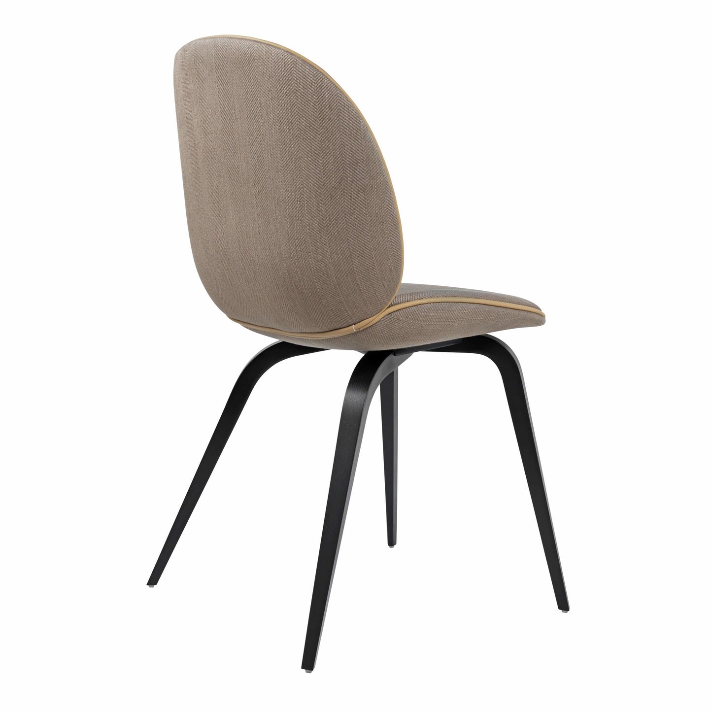 Beetle Dining Chair - Fully Upholstered, Wood Base, American Walnut Matte Lacquered Base