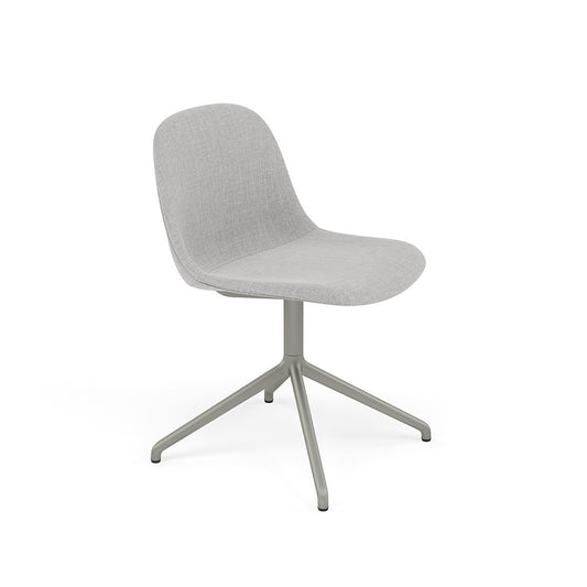 Fiber Side Chair / Grey Swivel Base with Return, Upholstered