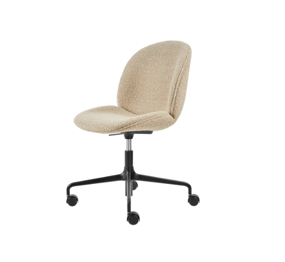 Beetle Meeting Chair - Fully Upholstered, Height adjustable 4-star base w. castors (Base: Black Matt Base, Price Grp. C: Vidar 4 in 0353)