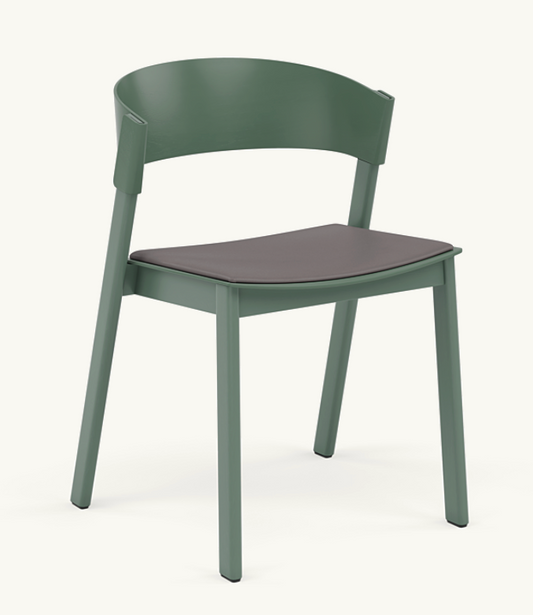 COVER SIDE CHAIR / GREEN Base, Refine Leather GREY