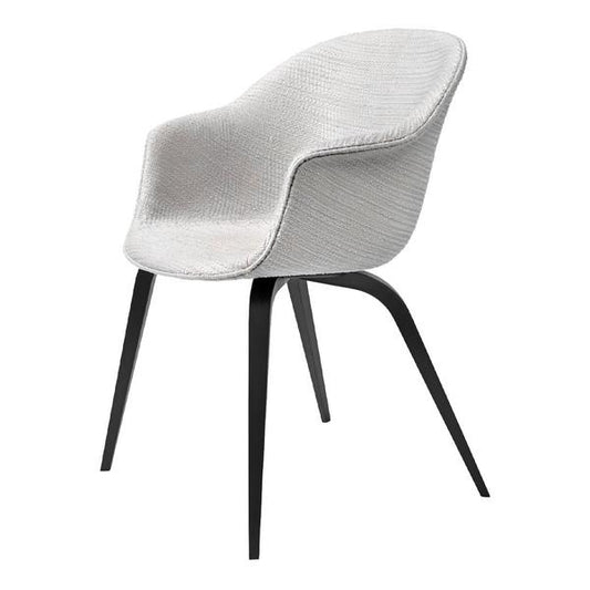 Bat Dining Chair - Fully Upholstered, Wood base, Black Stained Beech Semi Matt Lacquered Base