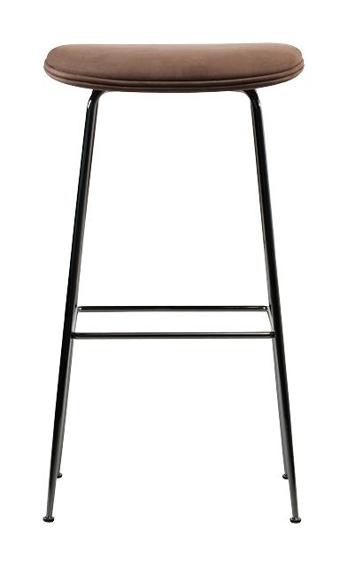 Beetle Bar Stool - Fully Upholstered, 75, Conic base, Black Chrome