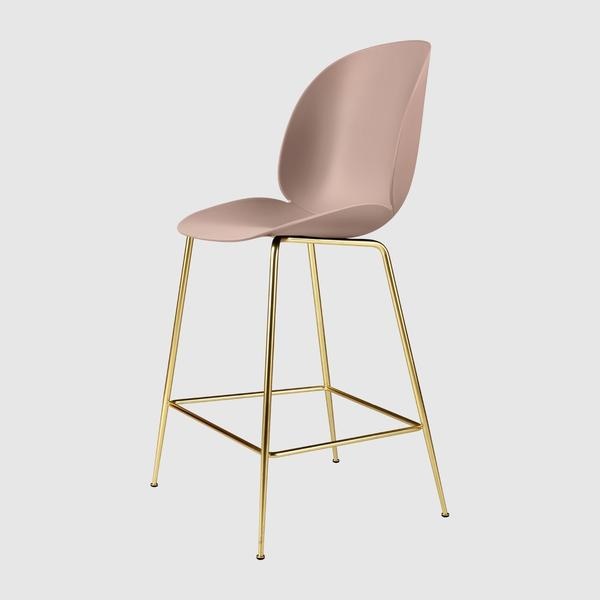 Beetle Counter Chair - Un-Upholstered, 65, Conic base, Antique Brass Base