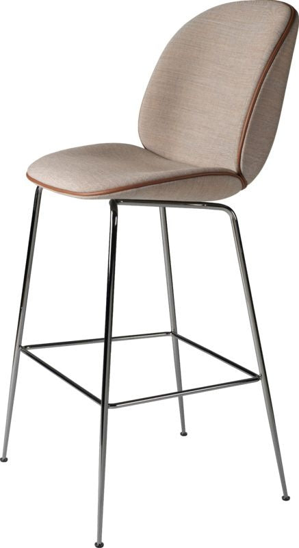 Beetle Bar Chair - Un-Upholstered, 75, Conic base, Black Chrome Base