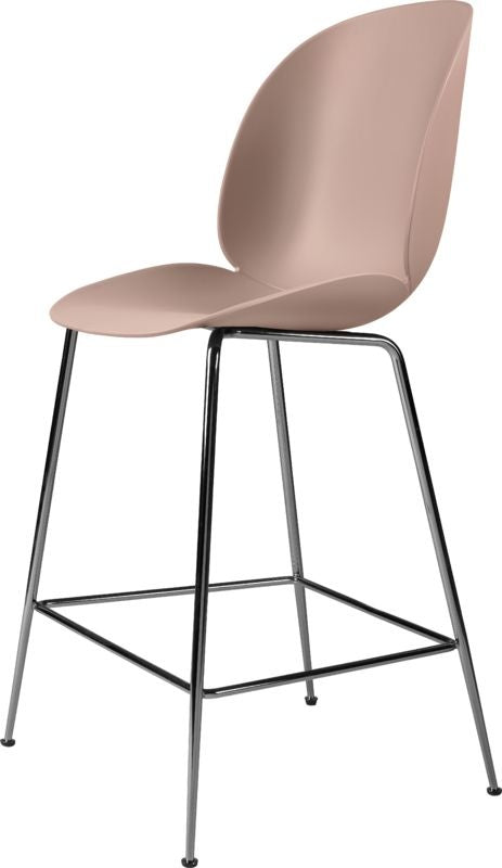 Beetle Counter Chair - Un-Upholstered, 65, Conic base, Black Chrome Base