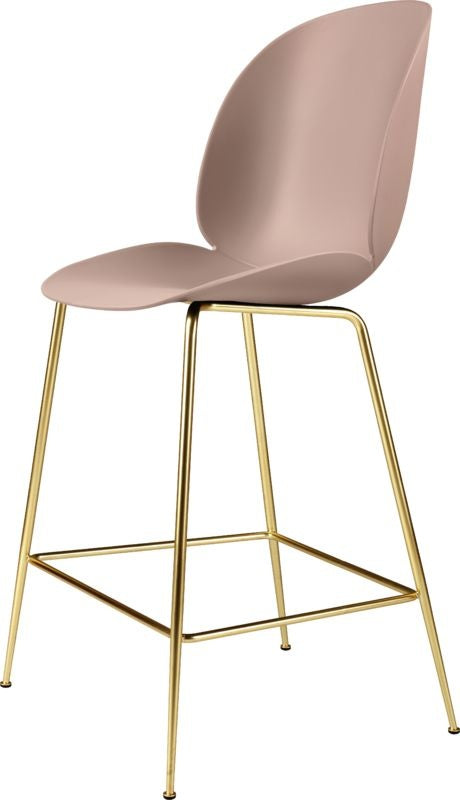 Beetle Counter Chair - Un-Upholstered, 65, Conic base, Brass Semi Matte Base