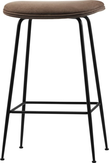 Beetle Bar Stool - Fully Upholstered, 75, Conic base, Black Matte