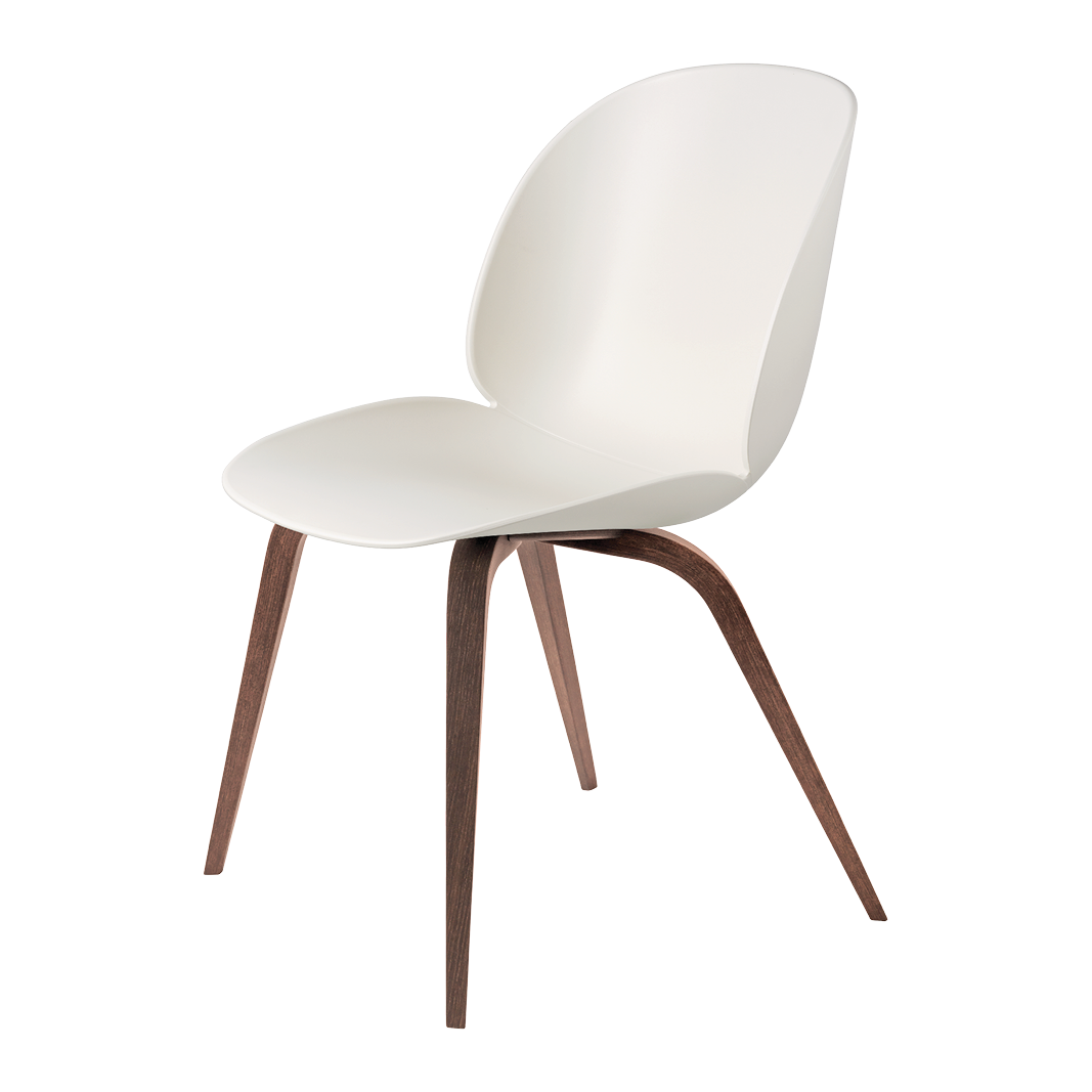 Beetle Dining Chair - Un-Upholstered, Wood base, American Walnut Matte Lacquered Base