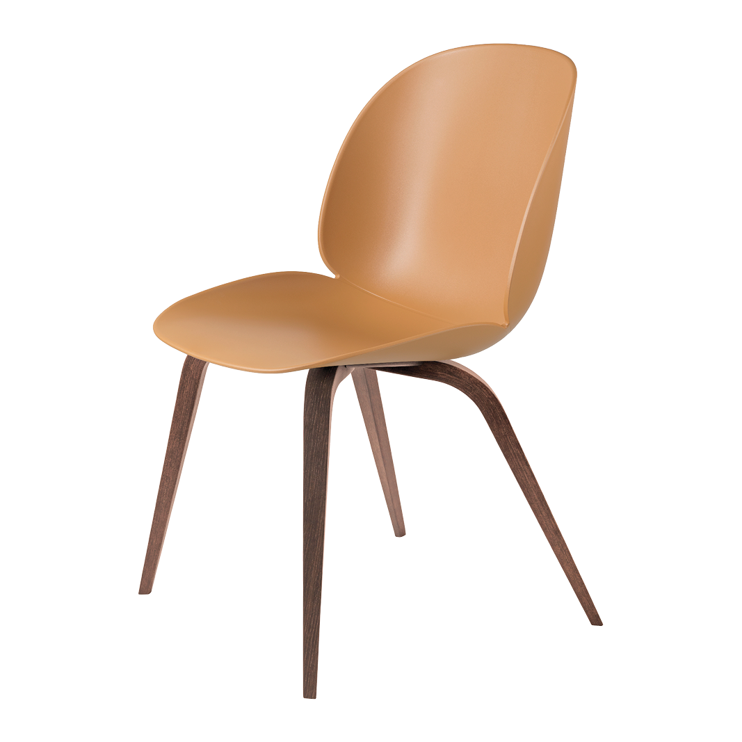 Beetle Dining Chair - Un-Upholstered, Wood base, American Walnut Matte Lacquered Base