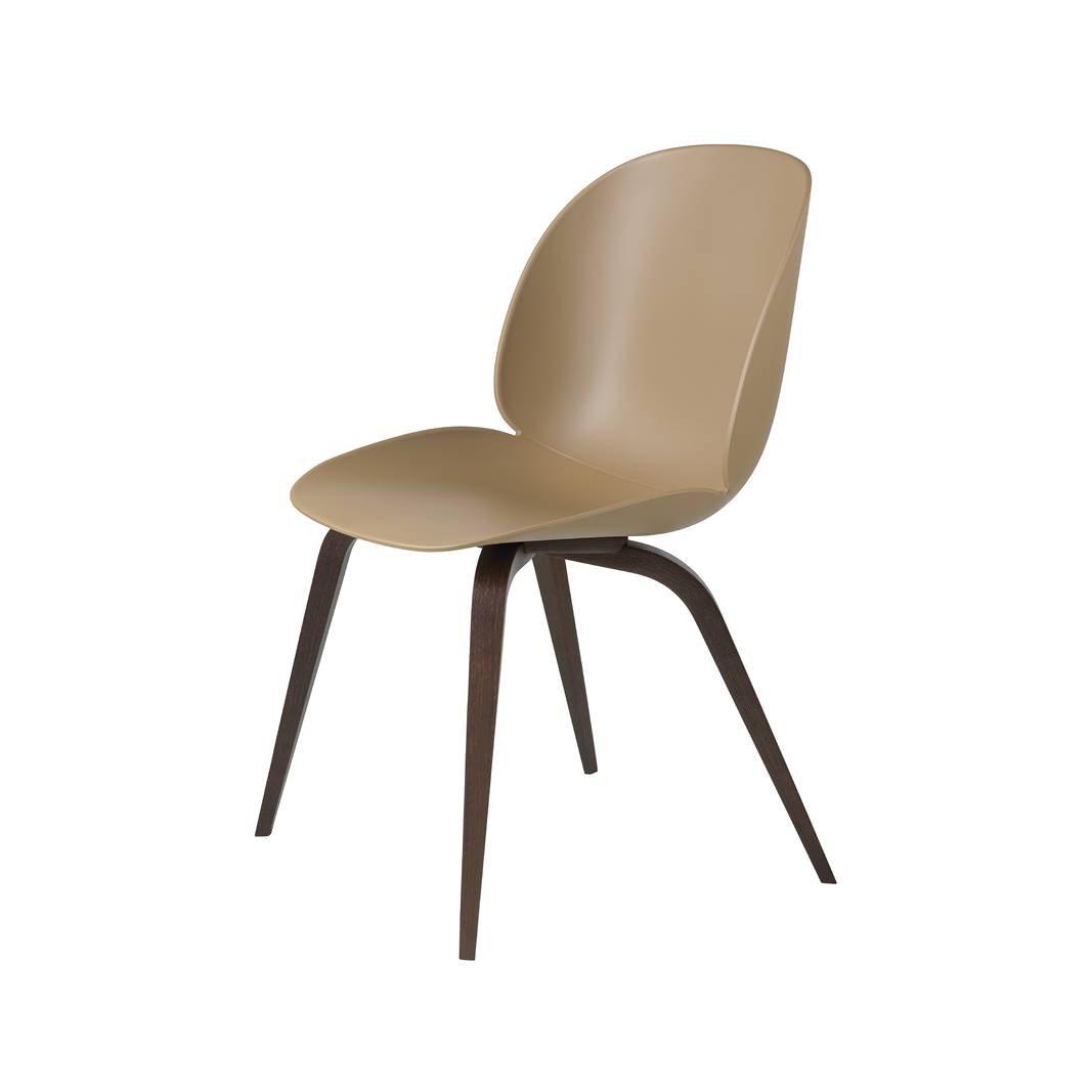 Beetle Dining Chair - Un-Upholstered, Wood Base, Smoked Oak Matte Lacquered