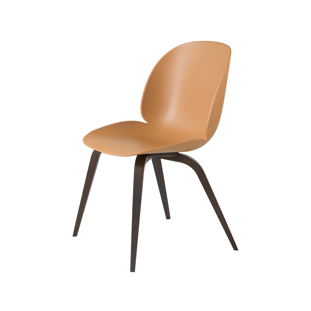 Beetle Dining Chair - Un-Upholstered, Wood Base, Smoked Oak Matte Lacquered