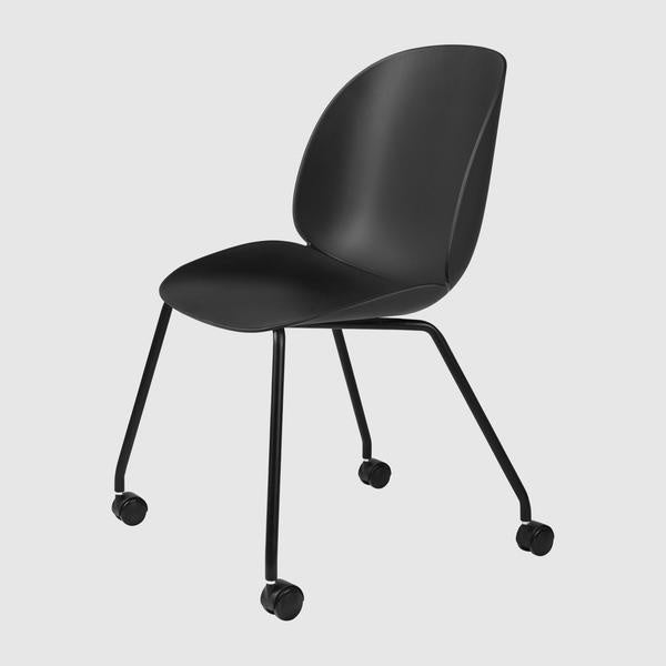 Beetle Meeting Chair - Un-Upholstered, 4 legs w. castors