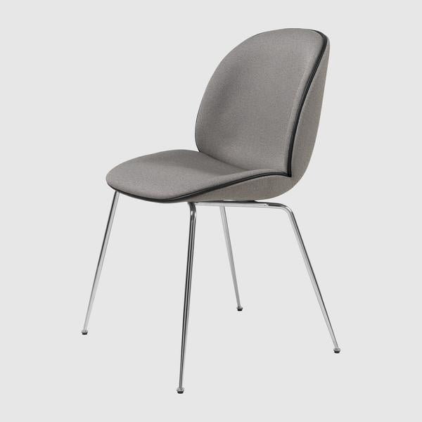 Beetle Dining Chair - Fully Upholstered, Conic Base, Chrome Base