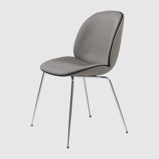Beetle Dining Chair - Fully Upholstered, Conic Base, Chrome Base
