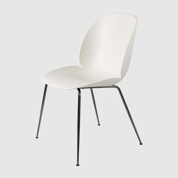 Beetle Dining Chair - Un-Upholstered, Conic Base, Black Chrome Base