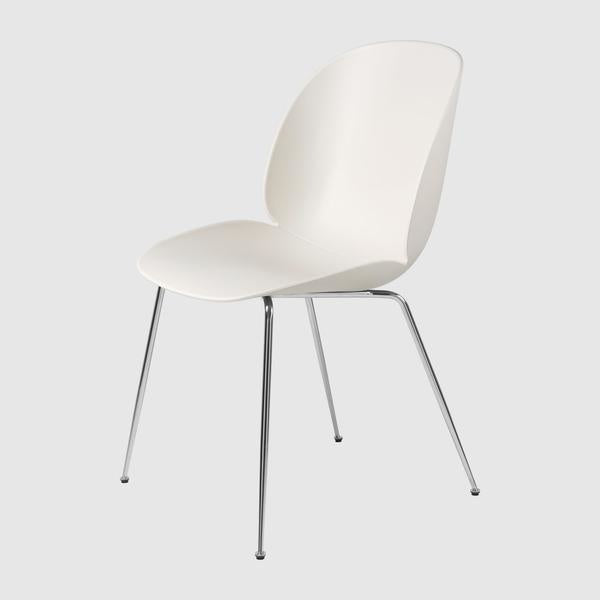 Beetle Dining Chair - Un-Upholstered, Conic base, Chrome Base