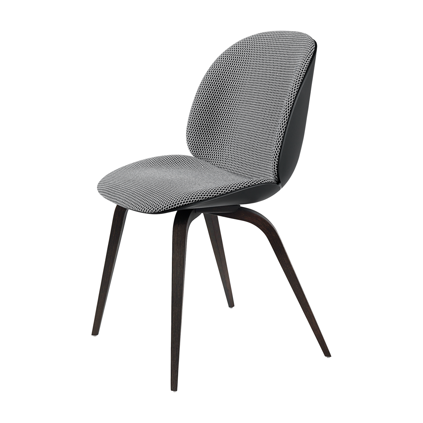 Beetle Dining Chair - Fully Upholstered, Wood base, Black Stained Beech Semi Matt Lacquered Base